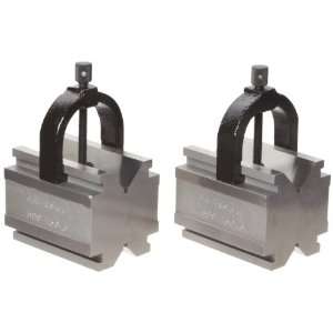Piece V Block and Clamp Pair Set, Hardened Steel, 0.0002 Accuracy, 1 