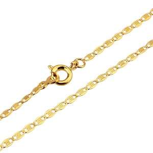 24K GOLD GF 2MM PATTERN CHAIN NECKLACE 17 3/4 XN153  