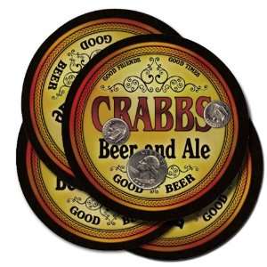  CRABBS Family Name Beer & Ale Coasters 