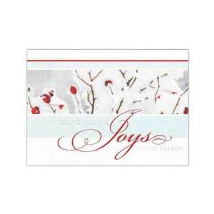   and Name   Holiday card with snow tipped design.