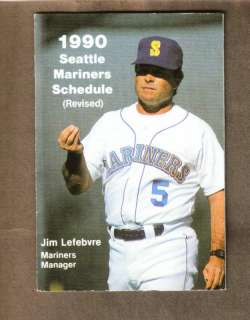 SEATTLE MARINERS 1990 REVISED POCKET SCHEDULE FARMERS  
