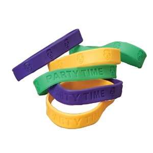  Mardi Gras Rubber Band Bracelets Toys & Games