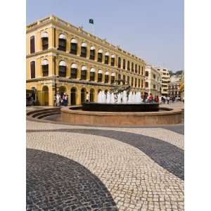Famous Swirling Black and White Pavements of Largo Do Senado Square in 