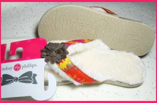 Lindsay Phillips Cosmo Furry Flop Fuzzy Slipper Sandal Size 5   11 