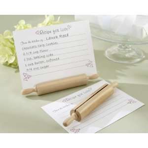 Recipe for Love” Wooden Rolling Pin Place Card/Recipe Card Holder 