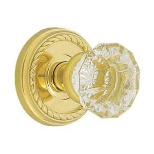  Emtek AS US3 Polished Brass Astoria Clear Crystal Privacy 
