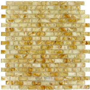  Silks of amber 5/8 x 1 1/4 brick clear film faced mosaic 