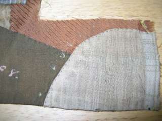 1898 Quilt Fragment Cotton & Wool Hand Stitched #4  
