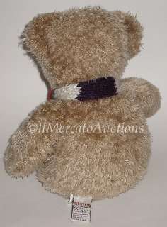   TEDDY BEAR w/ Scarf Tan Scruffy Haired Stuffed Animal Toy 14  