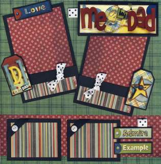   DAD ~ 2 premade scrapbook pages 12x12 CHERRY scrapbooking fathers day