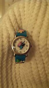 VINTAGE SILVER TONE CUTE MULTI COW FACE BAND WATCH  