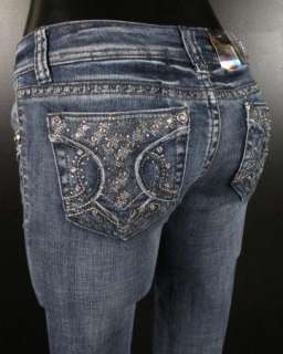 NWT Womens LA IDOL Bootcut Jeans LACEY STITCHED CRYSTALS 1201LP 