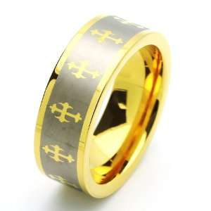   Gold Plated Celtic Cross Ring (5 to 15) Size 5 Cobalt Free Jewelry