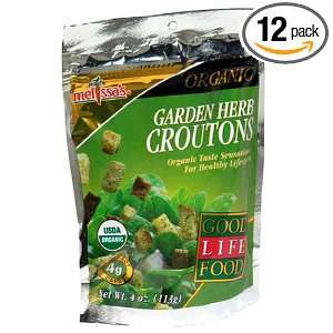 Good Life Food Croutons, Garden Herb, 4 Ounce Bags (Pack of 12)