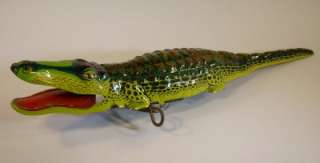 Tin Litho Jungle Pete Alligator Crocodile Automatic Toy  