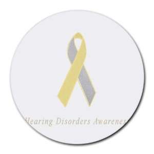  Hearing Disorders Awareness Ribbon Round Mouse Pad Office 