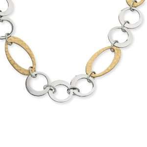   Steel Gold IP Plated Circles Link Necklace Vishal Jewelry Jewelry