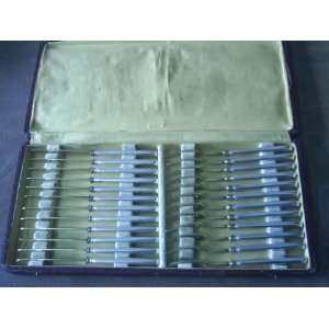  24 Antique Silver Spoons And Forks in Original Box 1929 