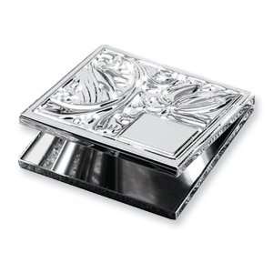  Silver plated Square Compact Mirror Jewelry