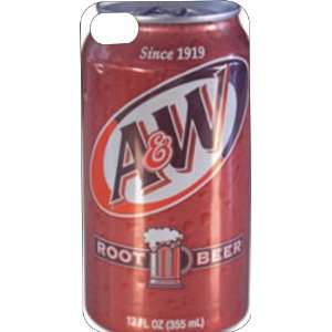 White Hard Plastic Case Custom Designed A&W Rootbeer iPhone Case for 