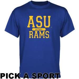  Angelo State Rams Custom Sport T shirt   Royal Blue 