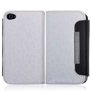 Cute Cartoon Flip Leather Case with Card Slot for iPhone 4S/iPhone 4 