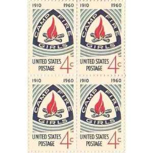  Camp Fire Girls Emblem Set of 4 x 4 Cent US Postage Stamps 