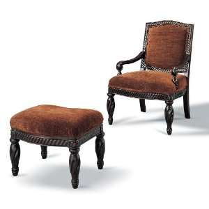  Dark Brown Accent Chair And Ottoman By Coaster Furniture 