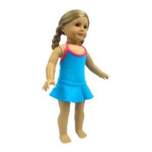   Girl Doll Clothes Blue with Pink Skirted Bathing Suit Toys & Games