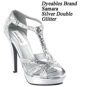 Womens Bridal Prom Silver High Heels Stiletto Platform Sandals Pump 
