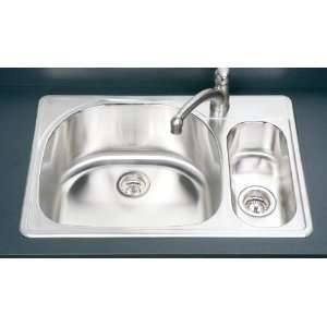 Houzer Premiere Designer Topmount Stainless Steel Double Bowl Sink 33 
