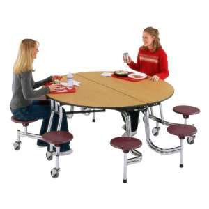  Midwest Mobile Round Stool Cafeteria Table   Chrome Frame 