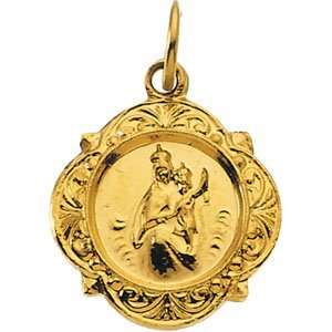  14K Yellow Gold Scapular Medal DivaDiamonds Jewelry