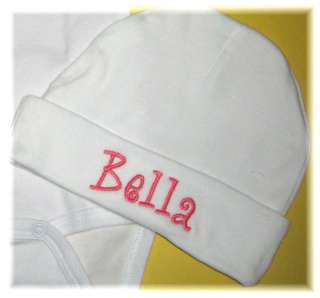 Personalized NAME Dots Custom Baby Boutique Beanie HAT Cap White or 