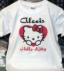 Cute Personalized Hello Kitty in Heart T Shirt  