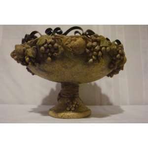  Grapes, Fruit and Nut Bowl on Pedestal (Resin) 9 diameter 