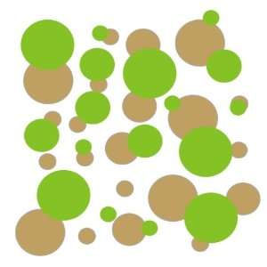  set of 106 Gold and Lime Green polka dots Vinyl wall lettering 