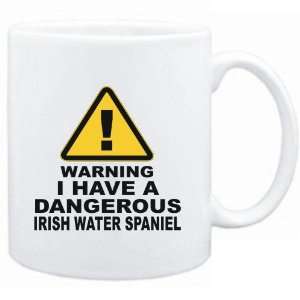  Mug White  WARNING  DANGEROUS Irish Water Spaniel  Dogs 