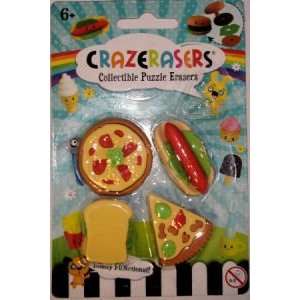   Puzzle Erasers Crazerasers Pizza. 4 Pieces Set. Toys & Games