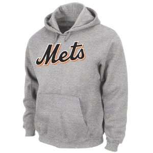  New York Mets Sweatshirt Steel Heather NX Flock Hooded 