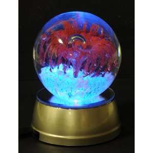 Crystal Clear Red Flame Fire Work in the Ocean Ball   Comes with 