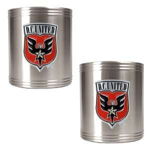 DC United MLS 2pc Stainless Steel Can Holder Set   Primary Team Logo 