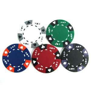  (25)14 Gram Tri Color Ace/King Suited Clay Poker Chip 