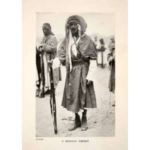  1924 Print Bedouin Sheikh Skaikh Arab Costume Rifle Gun 