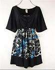 RWW~New Plus Size 1X 3X Black Blue Rouched Empire Babydoll Long Tunic 
