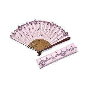 Japanese folding fan deja vu Collection JEWEL Pink 