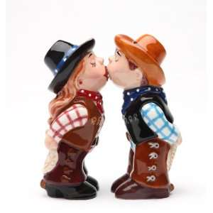   and CowgirlMagnetic Ceremic Salt and Pepper Shakers