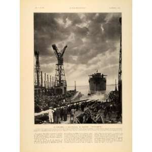  1935 Ville dAlger French Steamship Launching B/W Print 