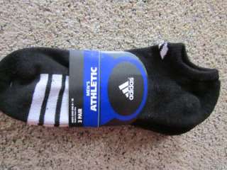   pair Adidas Athletic mens no show black running socks 9 11  