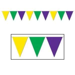  Golden Yellow, Green & Purple All Weather Pennant Banner 
